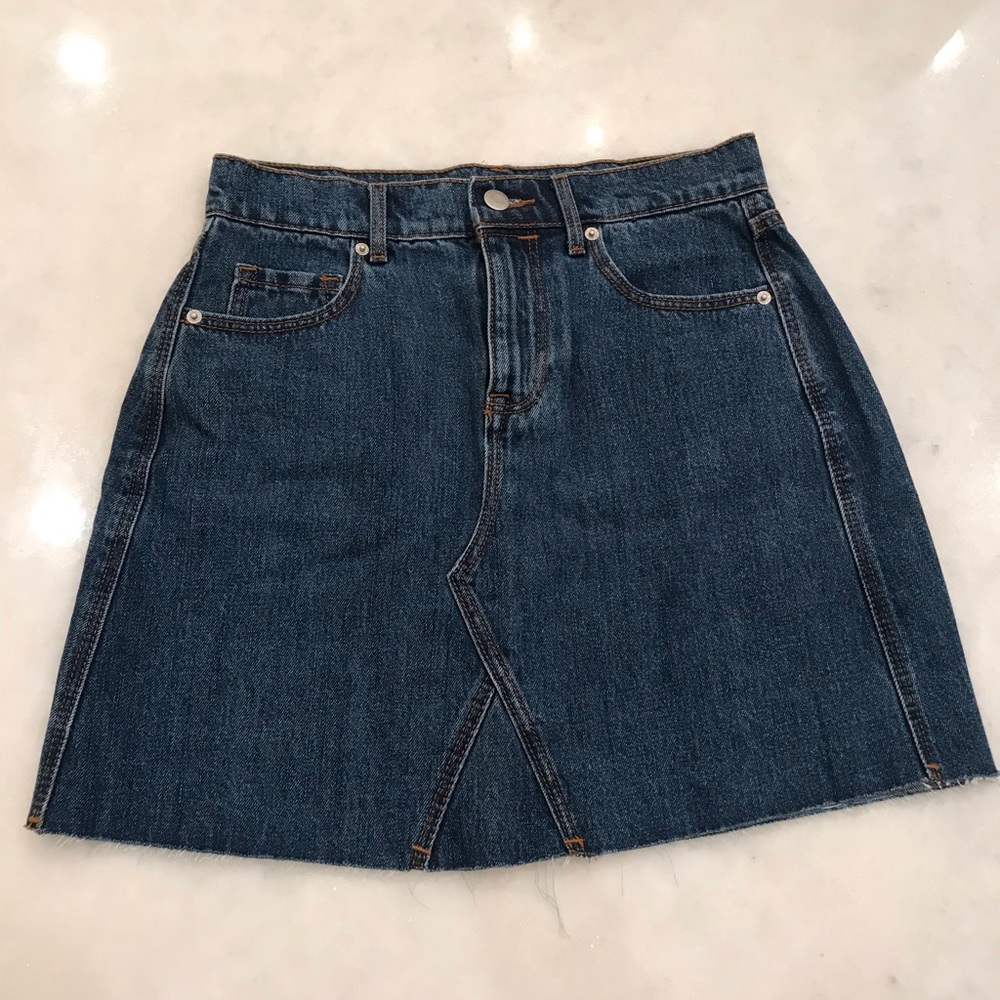 Blue denim skirt